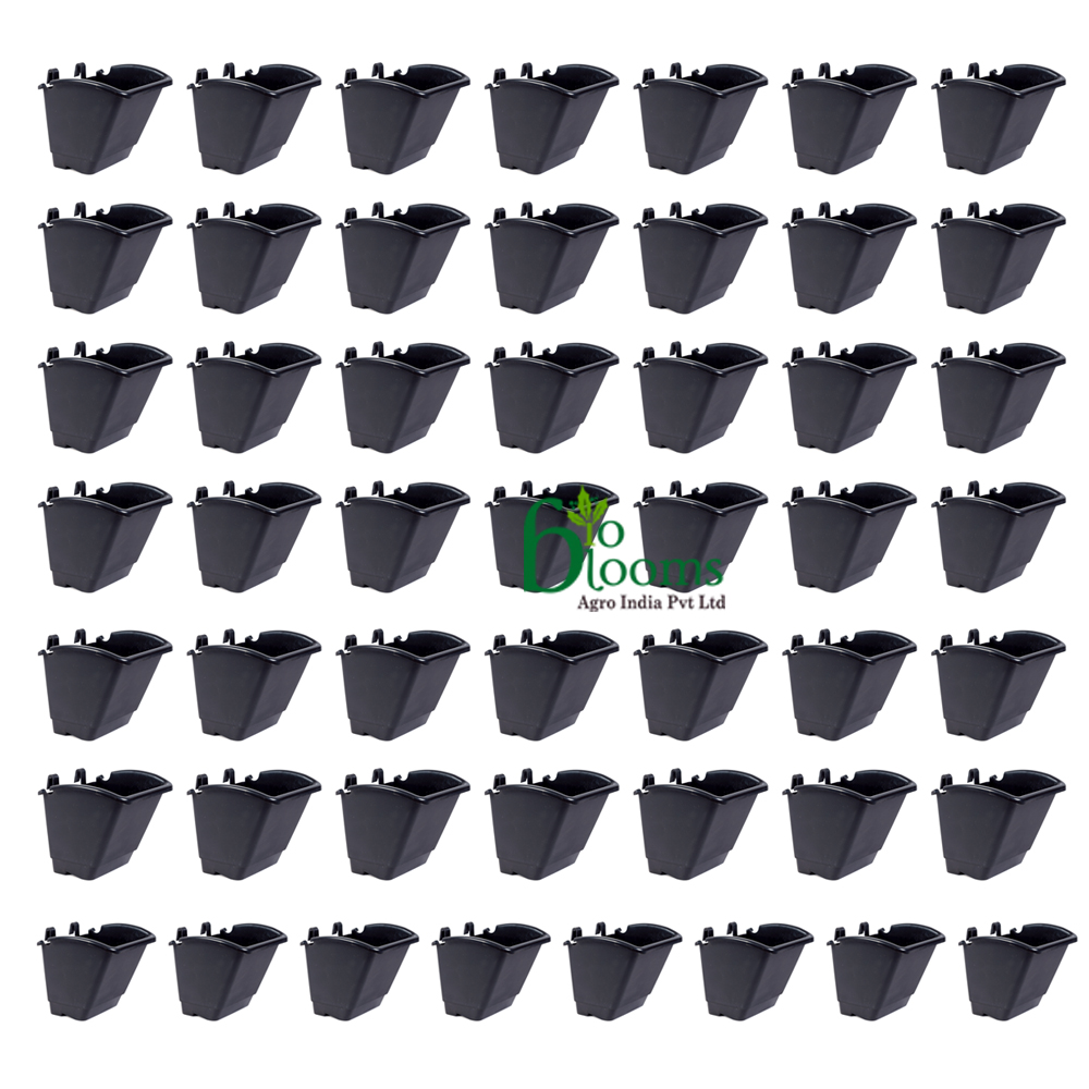 M2 Model Vertical Wall Hanging Garden Pots (Black) - 50 Pots