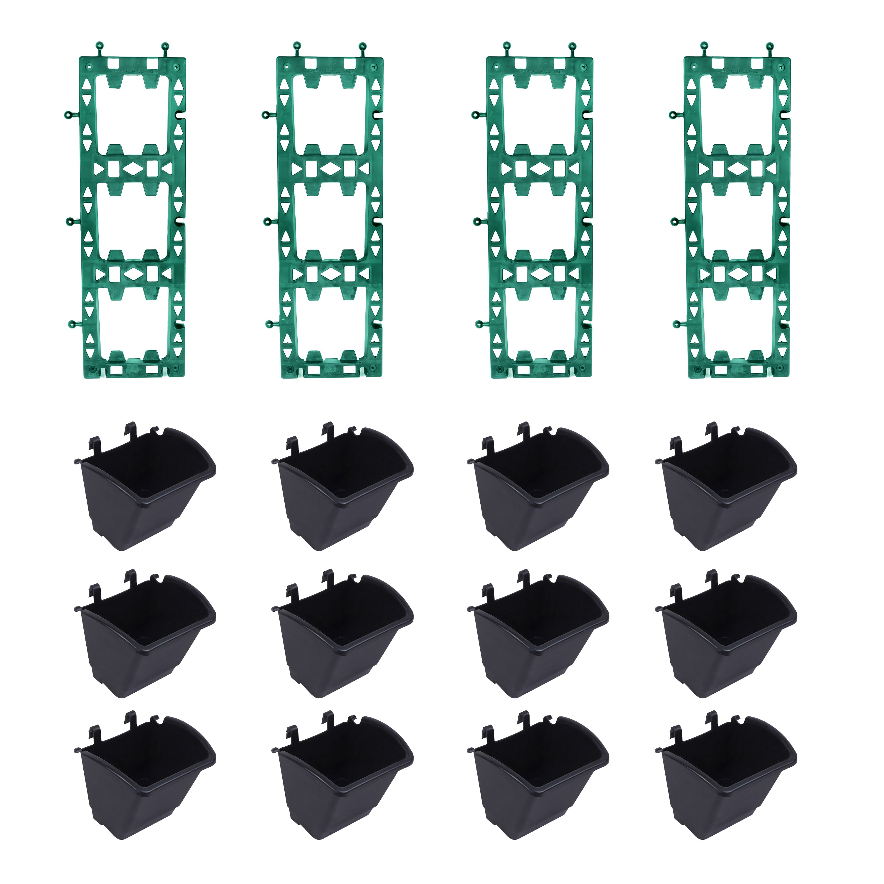 Vertical garden bio wall garden panel set M2 model  black / Brown / Green panel + color pots