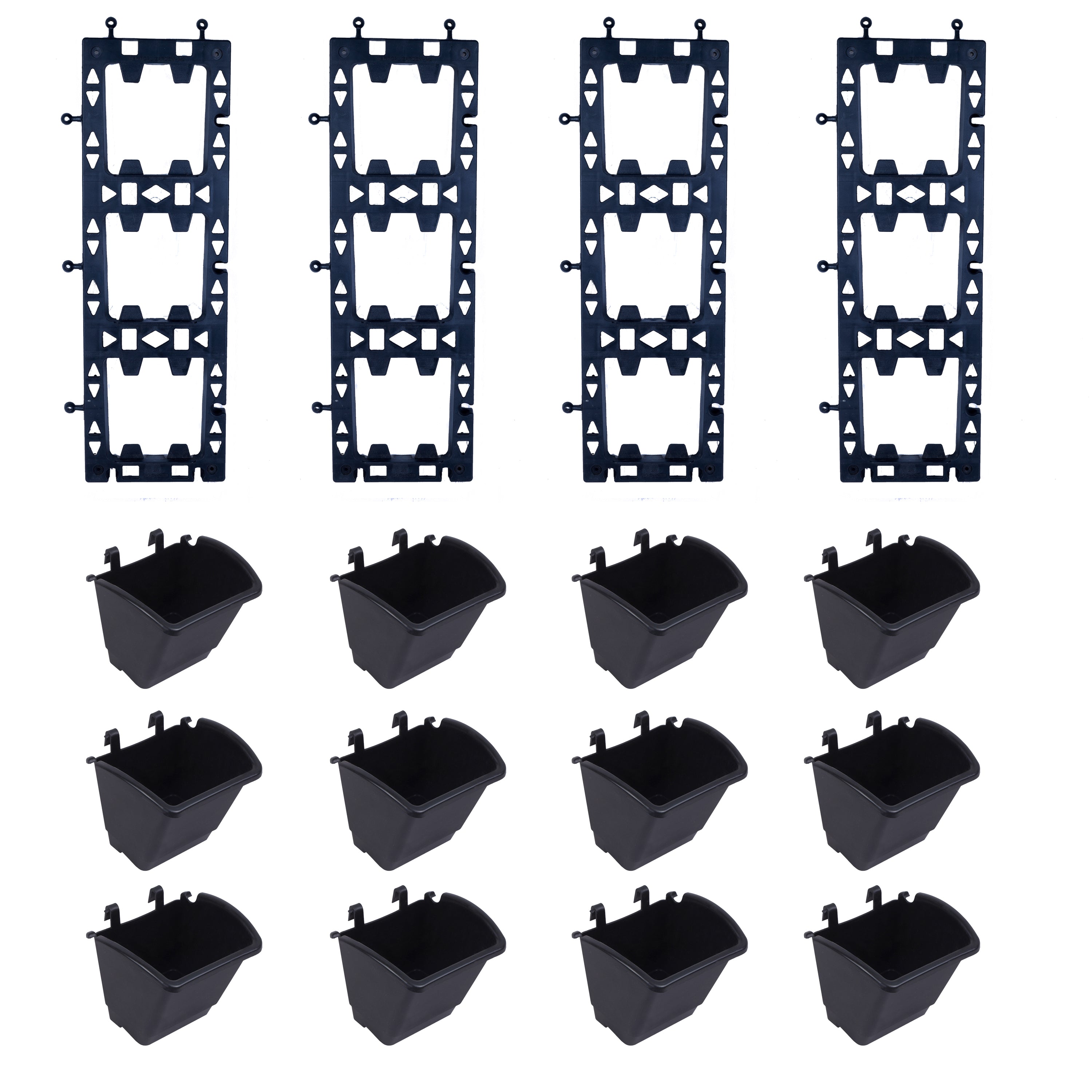 Vertical garden bio wall garden panel set M2 model  black / Brown / Green panel + color pots