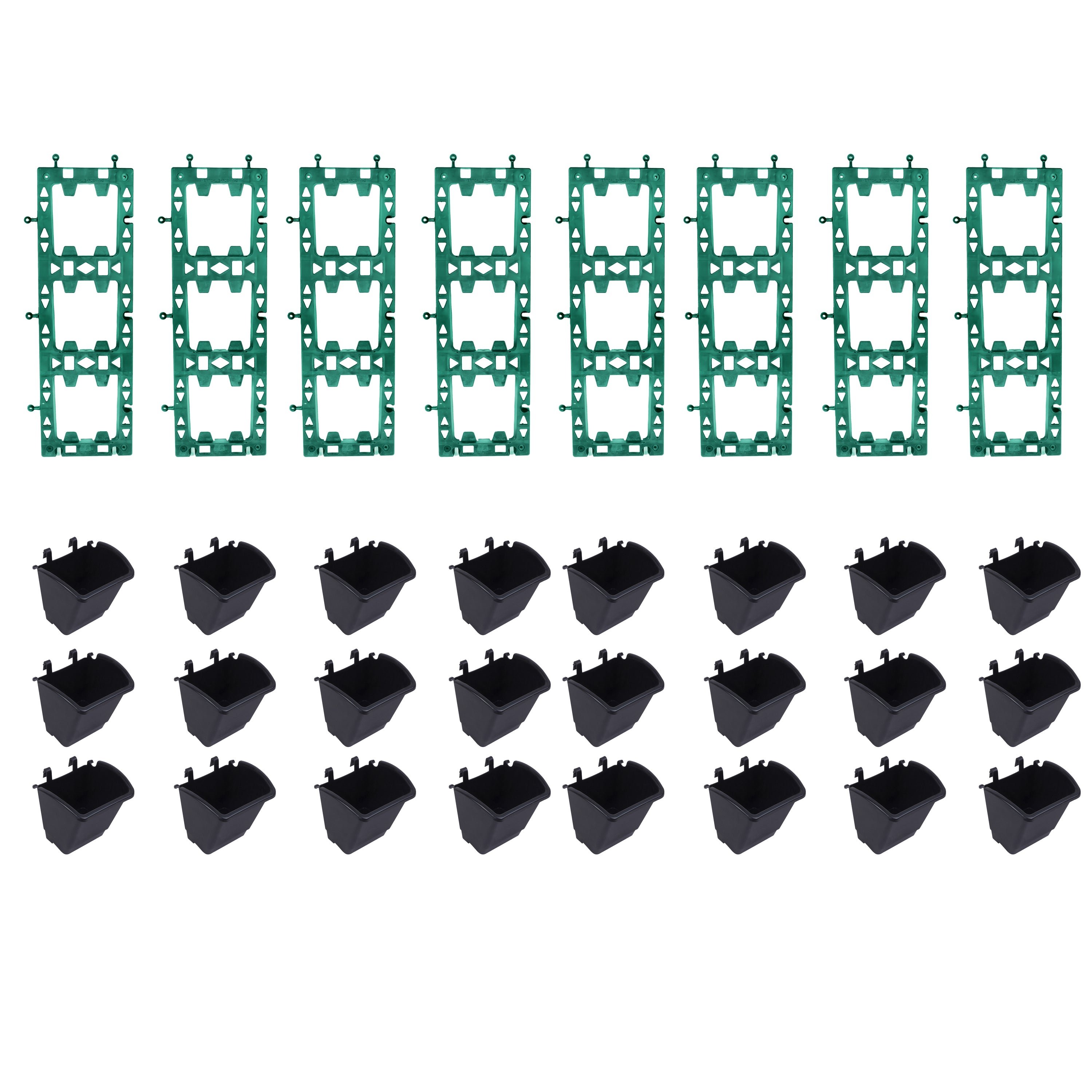 Vertical garden bio wall garden panel set M2 model  black / Brown / Green panel + color pots