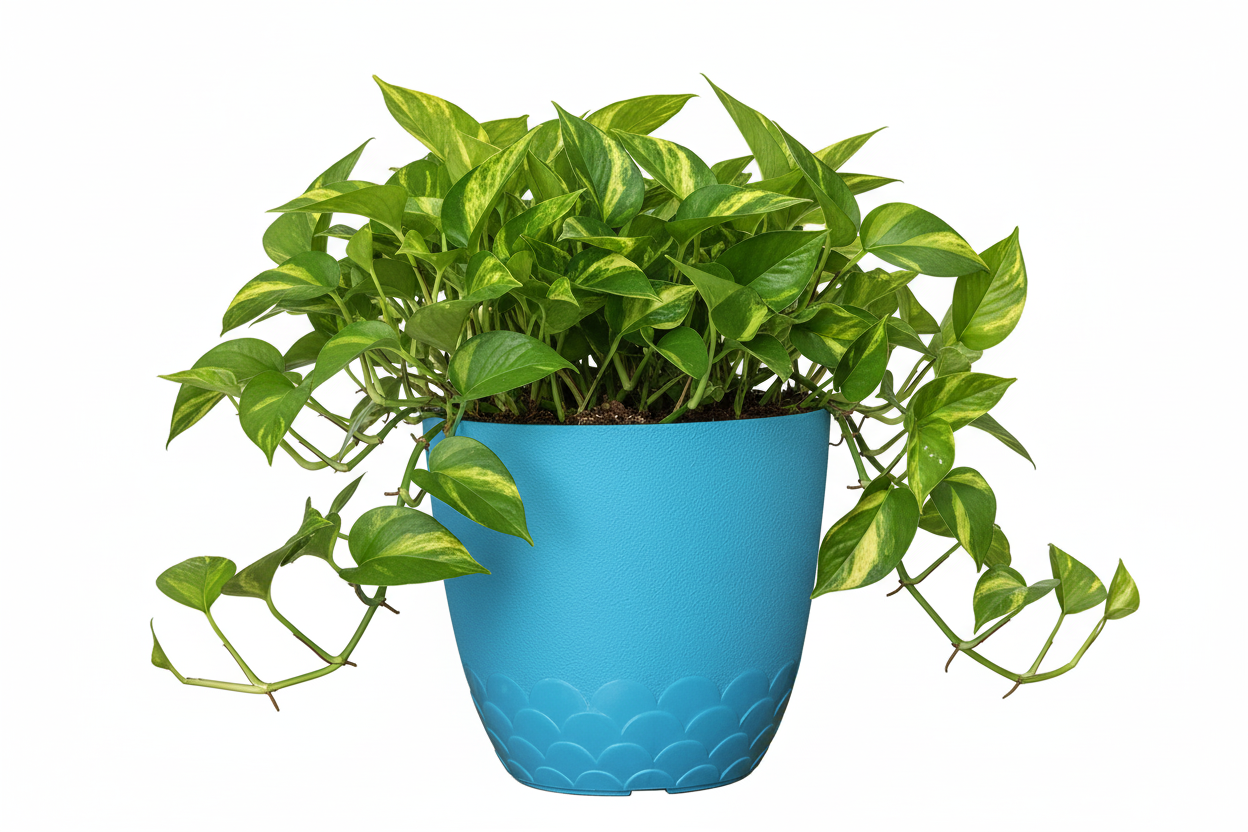 Flora Pot - Decorative Plastic Planter Pot with Scalloped Pattern, Indoor & Outdoor Garden Container - Pack Of 2