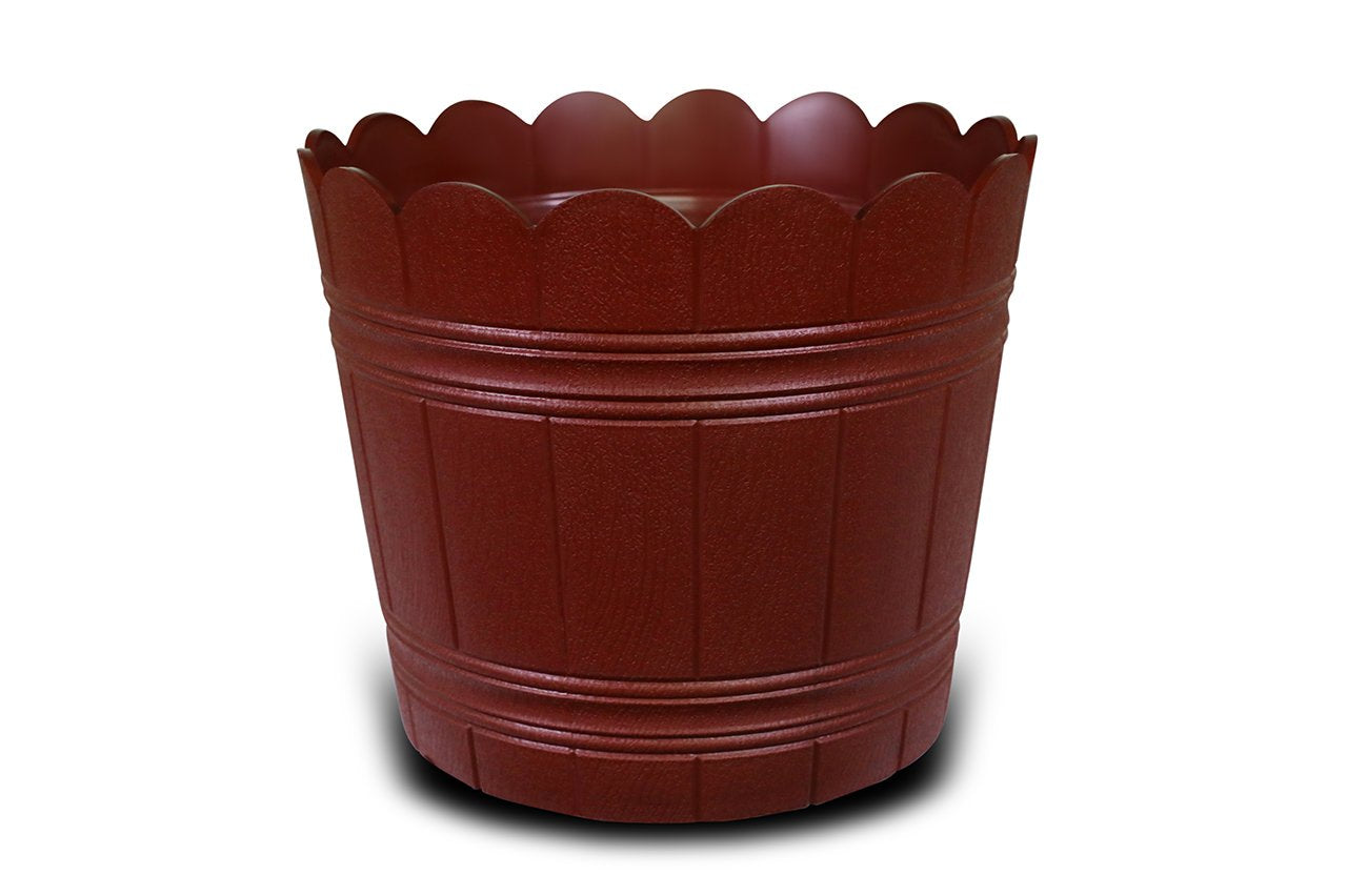 Loto Pot - Decorative Plastic Flower Pot with Scalloped Edge Design, Round Planter for Indoor and Outdoor Garden Use - Pack of 2
