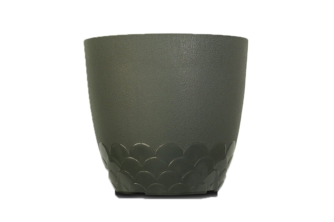 Flora Pot - Decorative Plastic Planter Pot with Scalloped Pattern, Indoor & Outdoor Garden Container - Pack Of 2