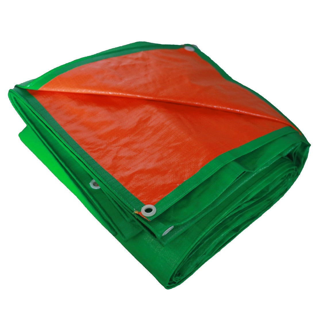 Tarpaulin - 10X10ft - 100Sq.ft - 220 GSM - Green & Orange Virgin
