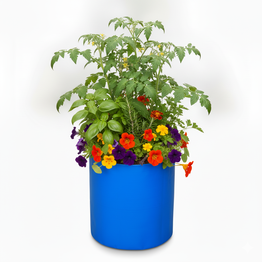 Blue HDPE Growbags 350GSM Combo 9InX9In and 12InX12In