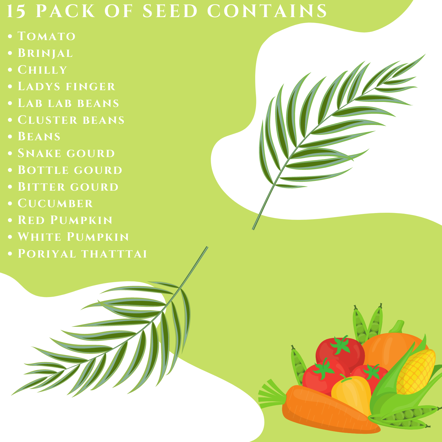 All Country Vegetable seeds pack of 15