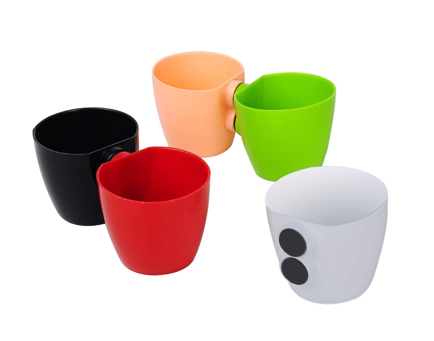 Magnetic Multicolour Medium size Flower Pots with Strong Magnets for Indoor Decoration on Fridges, Cupboards, Closets Set of 5