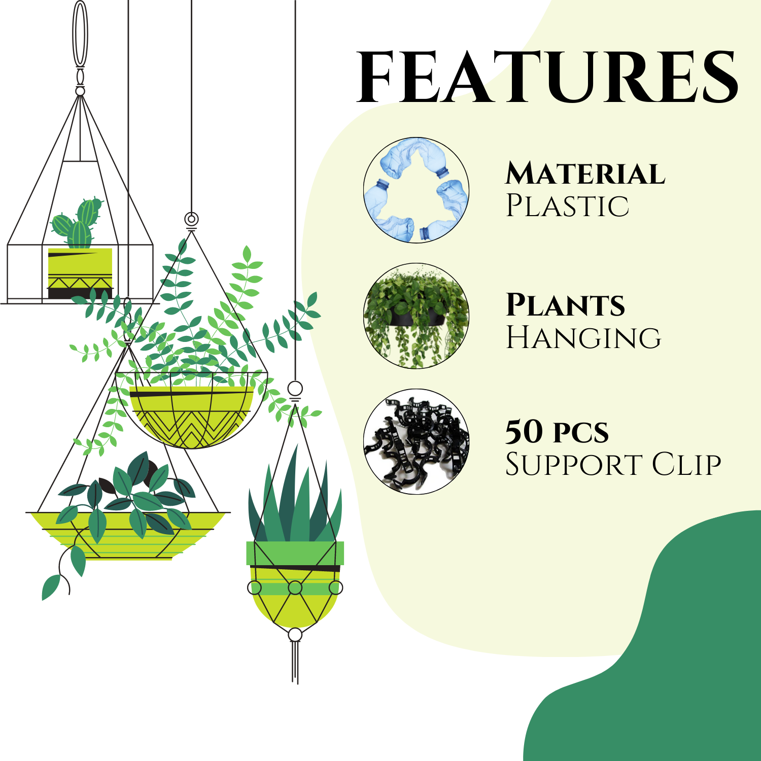 50Pcs Plastic Plant Support Clip
