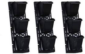 Biowall M4 Dual style panel with pot Black Color Set of 4