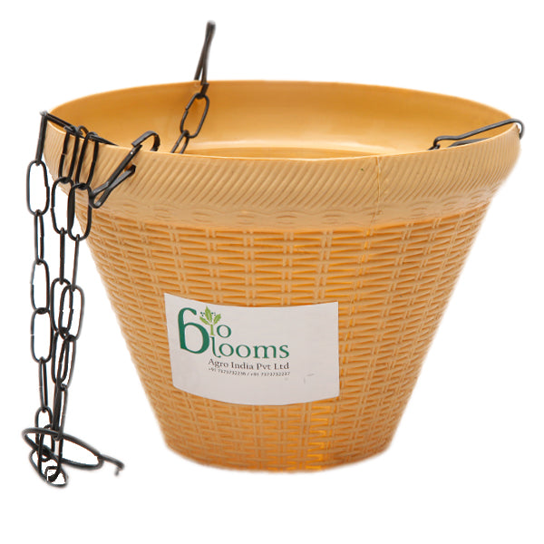Plastic Hanging Pot With Metal Chain set of 4 pots mix colors | Bio Blooms
