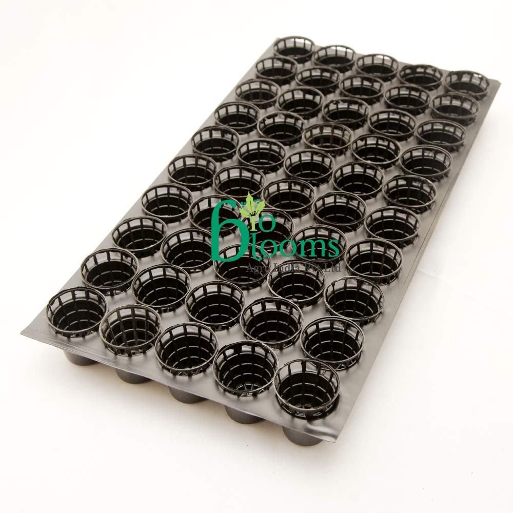 Netted Pots for Hydroponics for 50 Cavity Seedling Tray, Standard, Black-Set of 50 Pieces