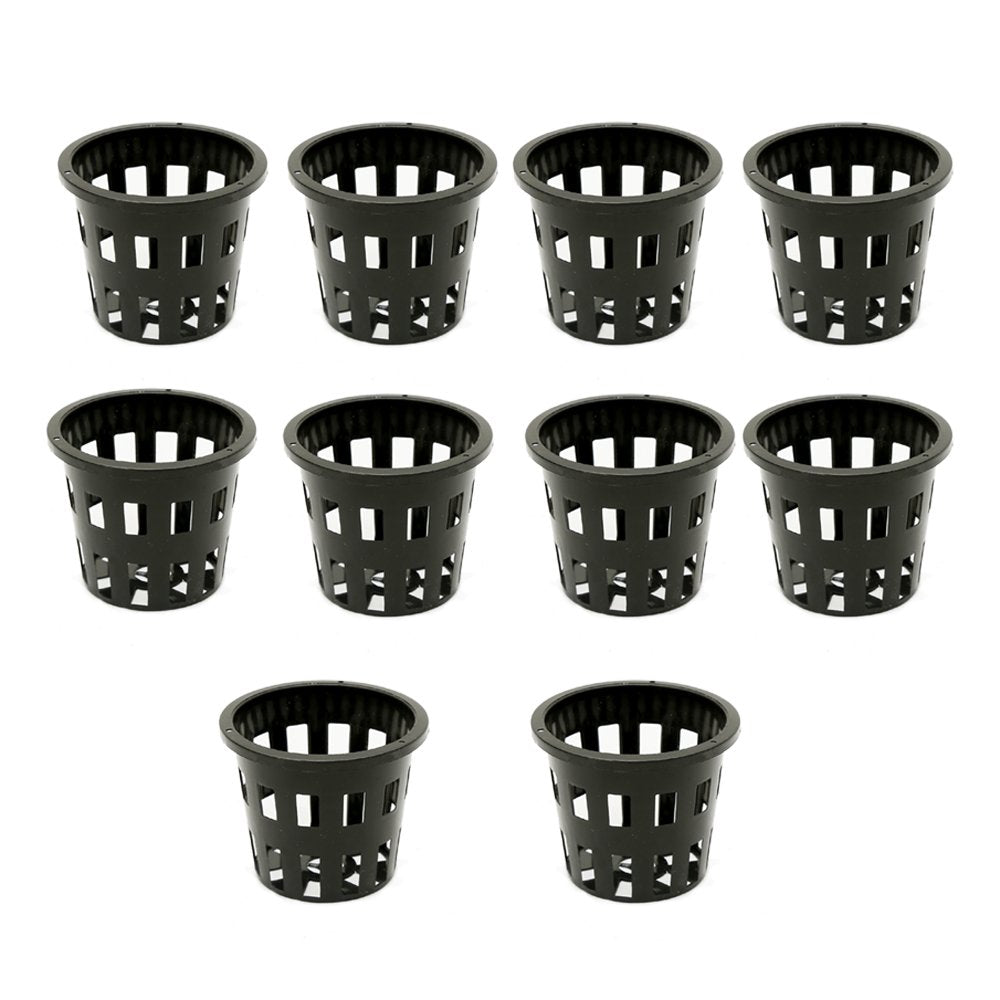 Netted Pots or Hydroponic and Aquaponics Pot (Black) -Set of 10