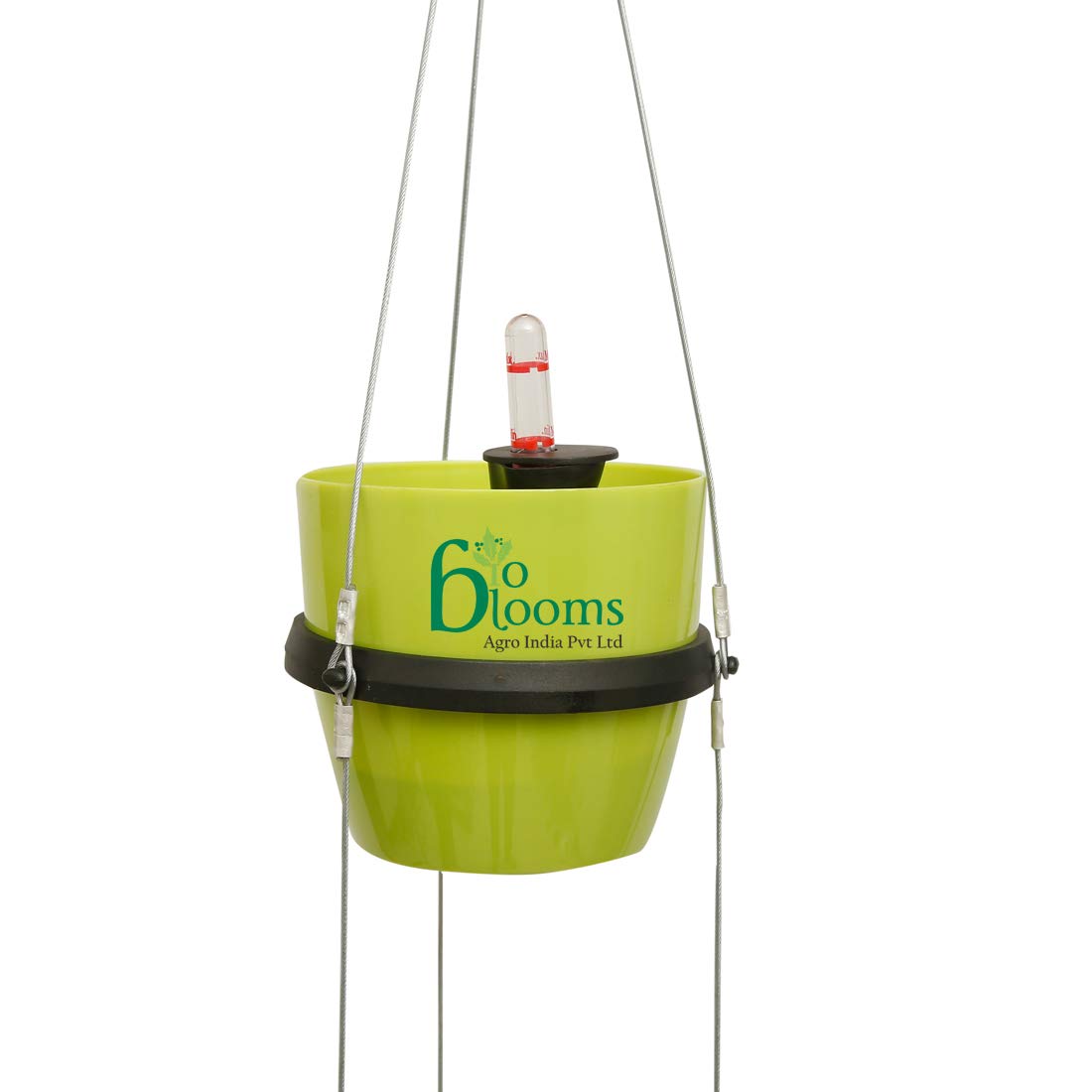 Self Watering Hanging Pot with coverd Metal Chains and self Watering Insert 4 pots in 1 Hanger Set