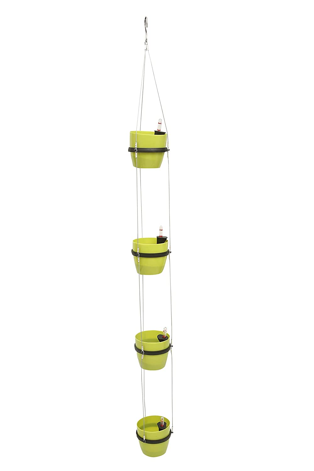 Self Watering Hanging Pot with coverd Metal Chains and self Watering Insert 4 pots in 1 Hanger Set