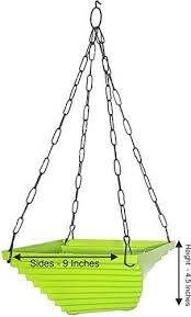 Twister Square pot with hanging chain (Set of 4)