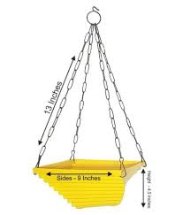 Twister Square pot with hanging chain (Set of 4)