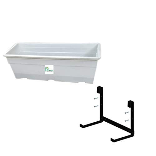 Selfwatering Indoor and Outdoor Rectangle Planter (Medium) 1 Set with wall mounting